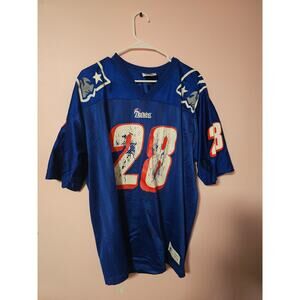 Logo Athletic Jersey Men's XL Blue Patriots 28 Vintage NFL Mesh Football Shirt